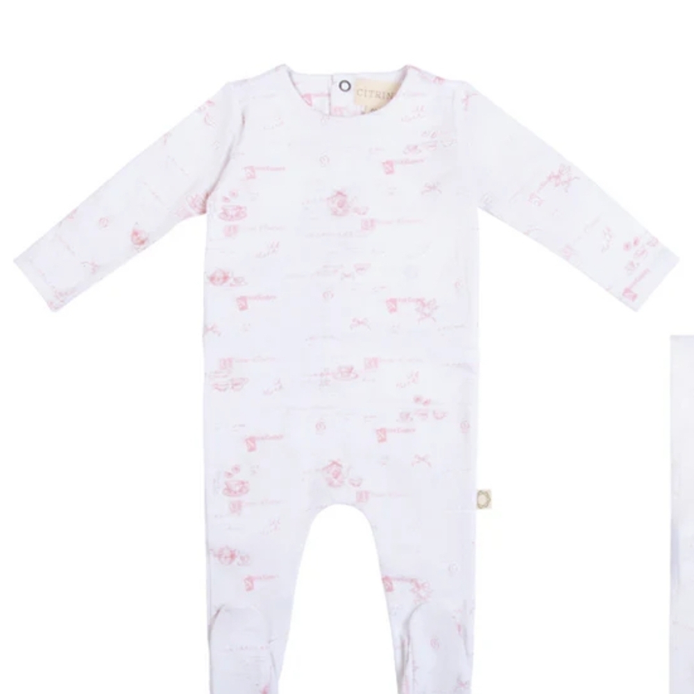 Charming Pink and White Kids Footie